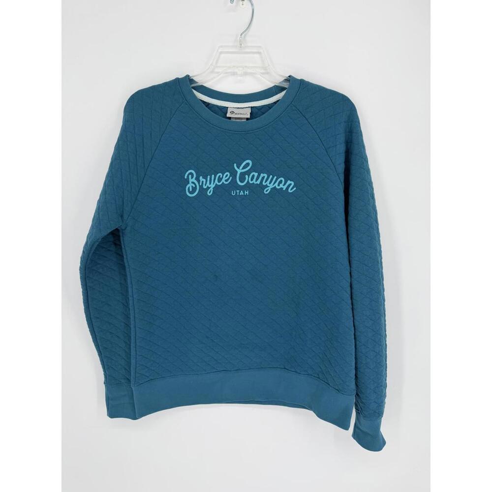 Quilted Crewneck Sweatshirt XL Blue Bryce Canyon Utah Artisans